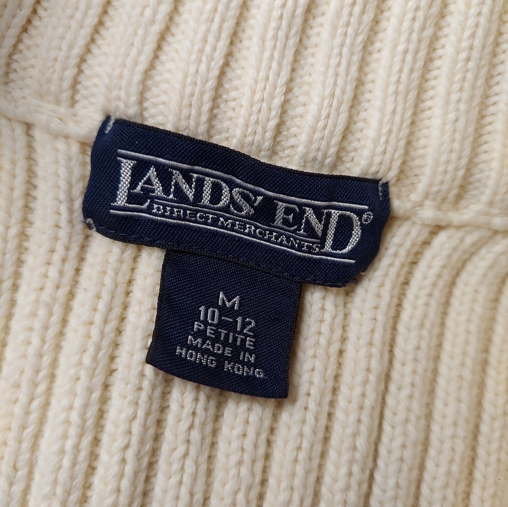 EUC Cream Cable Knit Quarter Zip Fisherman Sweater - Picture 4 of 6